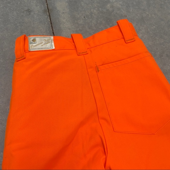 Vintage 70s American field hunting orange insulated high rise pants M - Picture 6 of 8